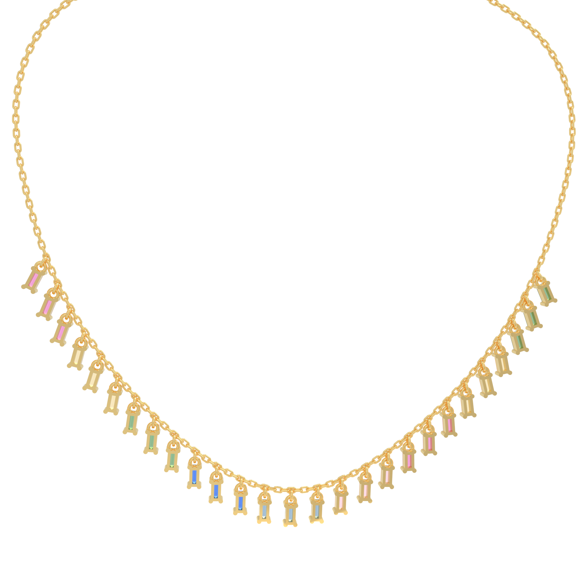 Vibrant Rainbow Charm Necklace For Her, Hallmarked 925 Sterling Silver - sitabo