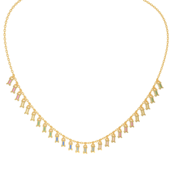 Vibrant Rainbow Charm Necklace For Her, Hallmarked 925 Sterling Silver - sitabo