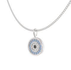 Evil Eye Charm Pendant With Silver Chain, Hallmarked 925 Sterling Silver - sitabo