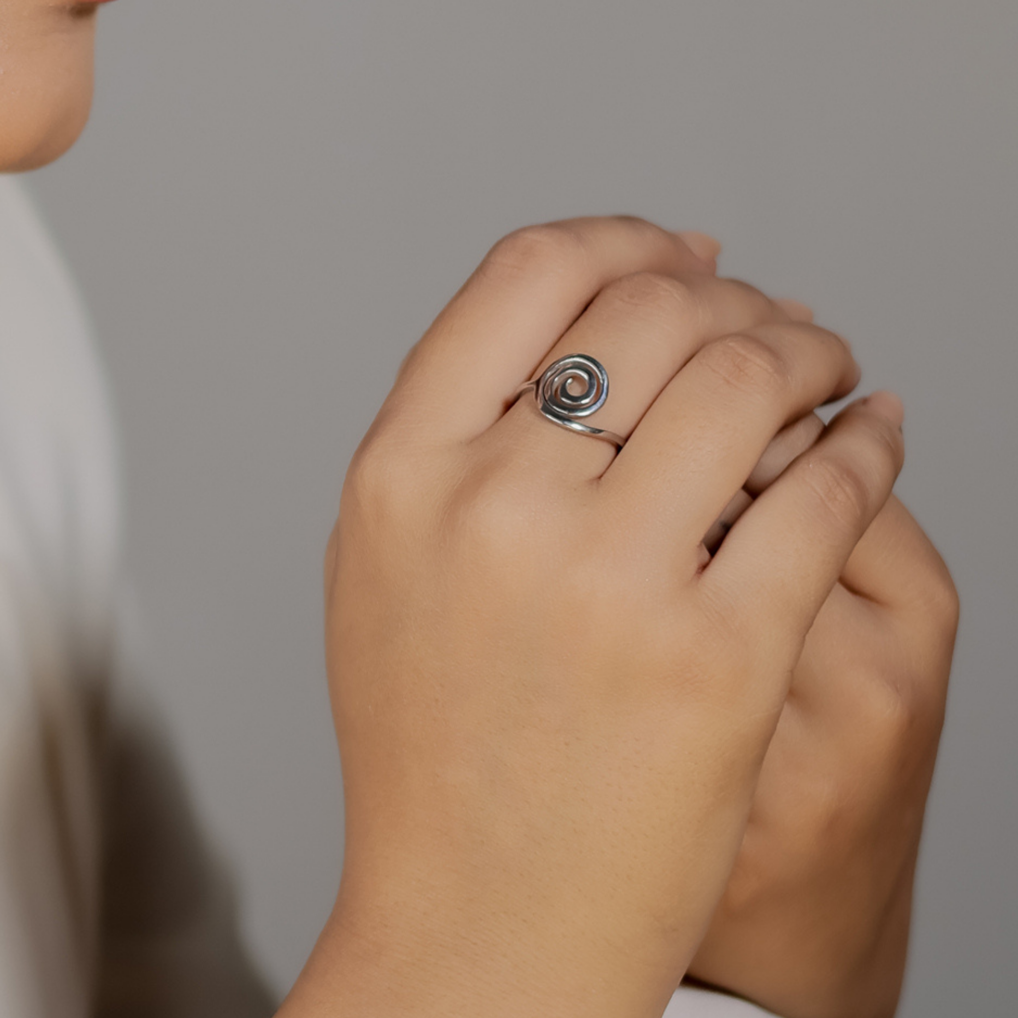 Stylish Spiral Coil Ring, Hallmarked 925 Sterling Silver - sitabo