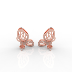 Butterfly Pearl Modern Stud Earrings For Wedding, Hallmarked 925 Sterling Silver sterlyn 925