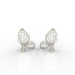 Butterfly Pearl Modern Stud Earrings For Wedding, Hallmarked 925 Sterling Silver sterlyn 925