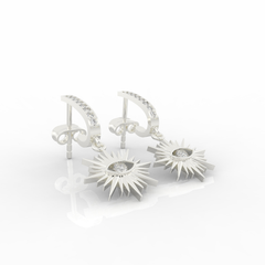 Charm Evil Eye Clip On Earrings For Diwali Gifting, Hallmarked 925 Sterling Silver sterlyn 925