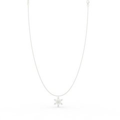 Crystal Snowflake Charm Pendant With Chain- Hallmarked 925 Sterling Silver sterlyn 925