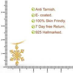 Crystal Snowflake Charm Pendant With Chain - Hallmarked 925 Sterling Silver sterlyn 925