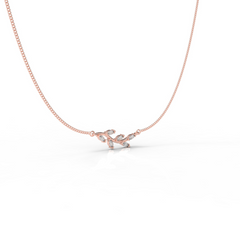 Graduated Sideways Vine Necklace, Hallmarked 925 Sterling Silver sterlyn 925