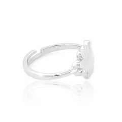 Clover Design Solid Proposal Ring, Hallmarked 925 Sterling Silver White Gold