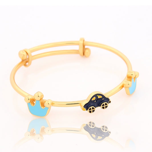 King Quinn Car Bracelet for Kids – 18KT Gold Plated | 925 Sterling Silver | Royalty, Strength & Protection
