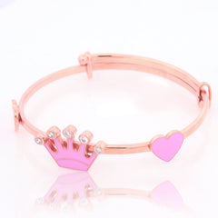 Queen Heart Bracelet for Kids – 18KT Rose Gold Plated | 925 Sterling Silver | Love, Grace & Royalty