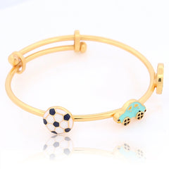 Ball Car Evil Eye Bracelet Kada for Kids – 18KT Gold Plated | 925 Sterling Silver | Protection & Style