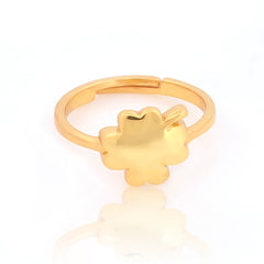 Clover Design Solid Proposal Ring, Hallmarked 925 Sterling Silver Yellow Gold
