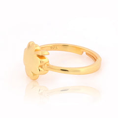 Clover Design Solid Proposal Ring, Hallmarked 925 Sterling Silver Yellow Gold