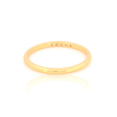 925 Sterling Silver Gold Plated Five Stone Midi Finger Stacking Ring, Office wear handmade rings