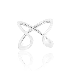 Bold Statement Crisscross Ring- Hallmarked 925 Sterling Silver
