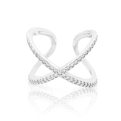 Bold Statement Crisscross Ring- Hallmarked 925 Sterling Silver
