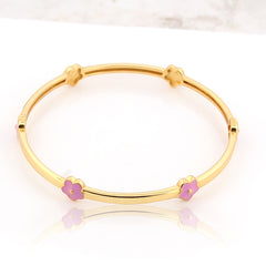 Pink Flowers Bracelet for Kids – 18KT Gold Plated | 925 Sterling Silver | Elegance & Positivity
