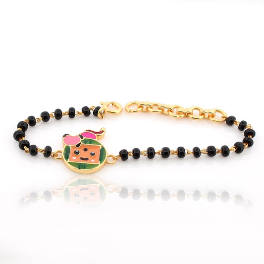 Happy Watermelon & Apple Nazariya Bracelet for Baby – 18KT Gold Plated | 925 Sterling Silver | Strength, Protection & Positivity