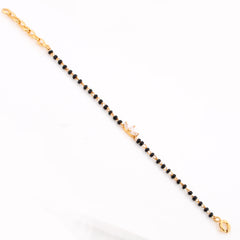 Black Beads Marquise Queen Bracelet – 18KT Gold Plated | 925 Sterling Silver | Strength, Elegance & Protection