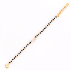 Black Beads Marquise Queen Bracelet – 18KT Gold Plated | 925 Sterling Silver | Strength, Elegance & Protection