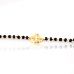 Mangal Murti Ganpati Black Beads Bracelet – 18KT Gold Plated | 925 Sterling Silver | Spiritual Strength & Protection
