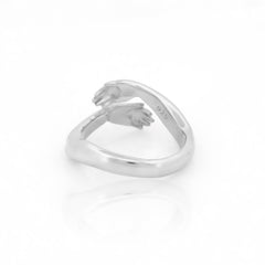 925 Sterling Silver Ring Classic Warm Hug Silver Gold Plated Adjustable Ring (Copy)