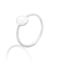 925 Sterling Silver Dainty Flat Disc Ring, Office Wear Handmade rings