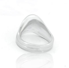 Boho Chunky Wavy Everyday Wear Ring, Hallmarked 925 Sterling Silver White Gold