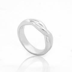 925 Sterling Silver White Gold Plated Crossover Love Knot Ring for Women – Elegant Proposal & Casual Wear Jewelry