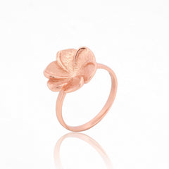 Hawaiian Bloom Flower Petal Ring – Hallmarked 925 Sterling Silver Rose Gold Plated | Elegant Party Wear Jewelry