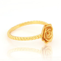 Designer Rose Petal Flower Ring, Hallmarked 925 Sterling Silver