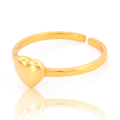 Valentine Heart Shape Tiny Promise Ring – Hallmarked 925 Sterling Silver Yellow Gold Plated | Elegant Party Wear Jewelry