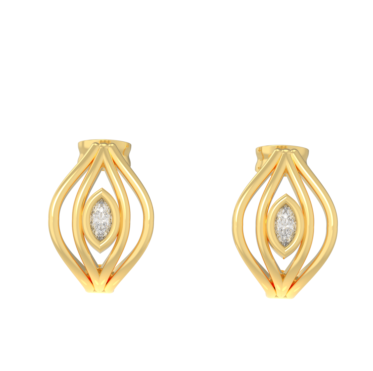 Marquise Coconut Shell Stud Earrings, Hallmarked 925 Sterling Silver - sitabo