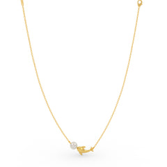 Elegant Dolphin & Pearl Pendant – Gold Plated 925 Silver Finish for Women