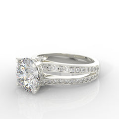 Solitaire Engagement Chunky Ring, Hallmarked 925 Sterling Silver White Gold - sitabo