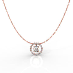 Dazzling Solitaire Circle Shaped Pendant With Chain- Hallmarked 925 Sterling Silver - sitabo