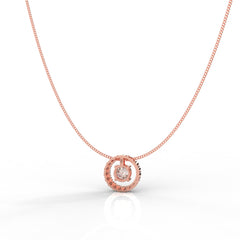 Dazzling Solitaire Circle Shaped Pendant With Chain- Hallmarked 925 Sterling Silver - sitabo