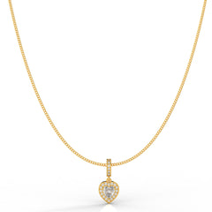 Heart in Heart Shape Pendant- Hallmarked 925 Sterling Silver - sitabo