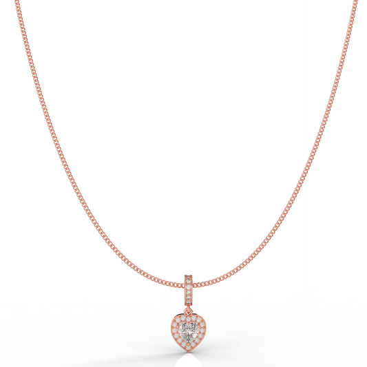 Heart in Heart Shape Pendant- Hallmarked 925 Sterling Silver - sitabo