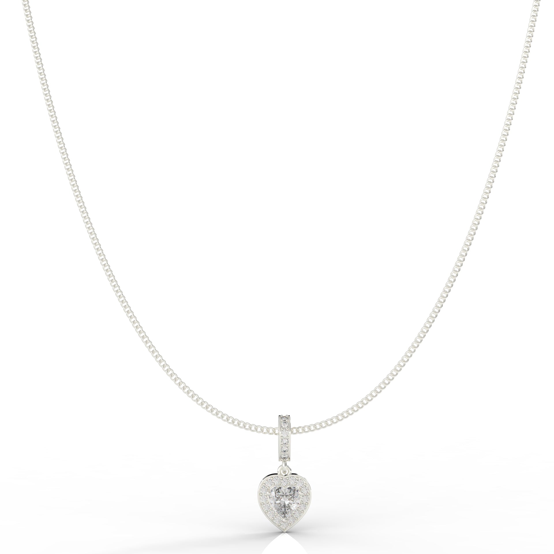 Heart in Heart Shape Pendant- Hallmarked 925 Sterling Silver - sitabo