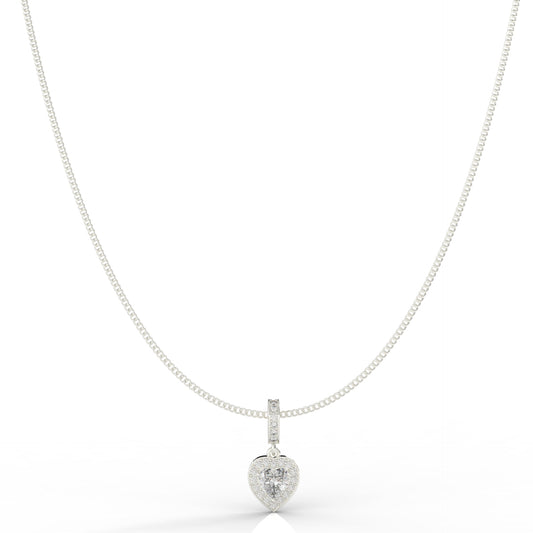 Heart in Heart Shape Pendant- Hallmarked 925 Sterling Silver - sitabo
