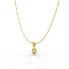 Heart in Heart Shape Pendant- Hallmarked 925 Sterling Silver - sitabo