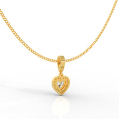 Heart in Heart Shape Pendant- Hallmarked 925 Sterling Silver - sitabo