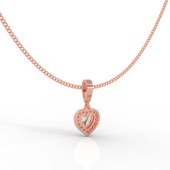 Heart in Heart Shape Pendant- Hallmarked 925 Sterling Silver - sitabo