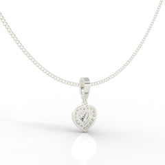 Heart in Heart Shape Pendant- Hallmarked 925 Sterling Silver - sitabo