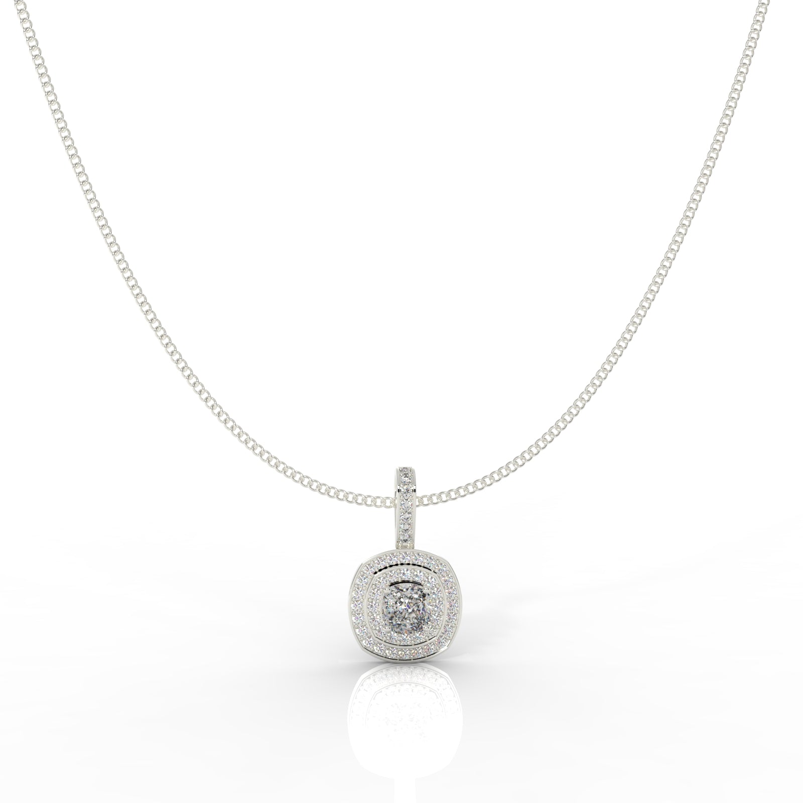 Prestigious Solitaire Pendant With Chain, Hallmarked 925 Sterling Silver - sitabo