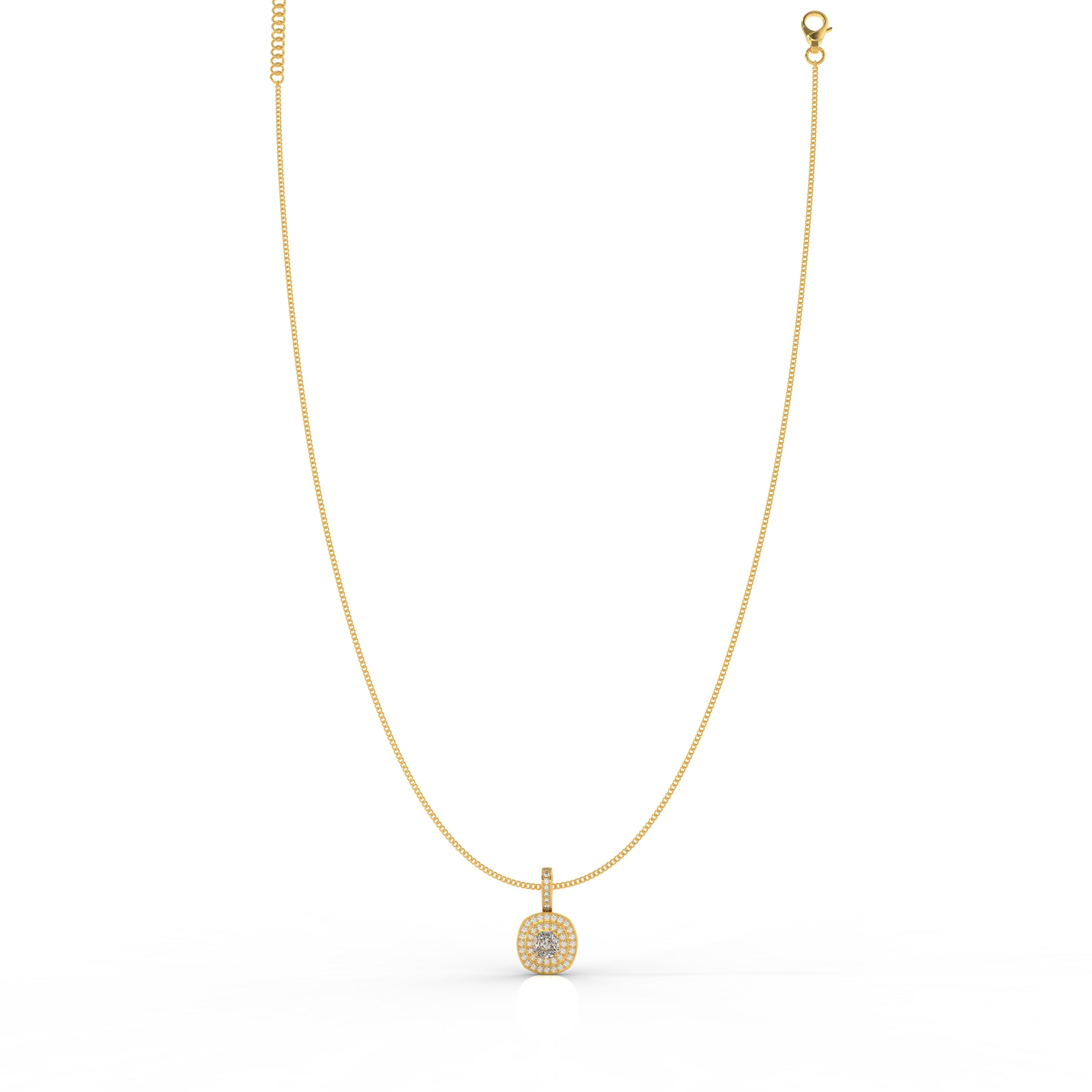 Prestigious Solitaire Pendant With Chain, Hallmarked 925 Sterling Silver - sitabo