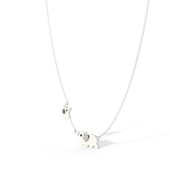 Jumbo Elephant Pendant Necklace, Hallmarked 925 Sterling Silver