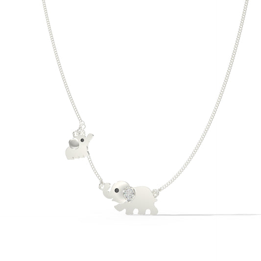 Jumbo Elephant Pendant Necklace, Hallmarked 925 Sterling Silver