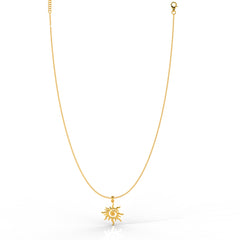 Bright Sun Minimal Pendant With Chain, Hallmarked 925 Sterling Silver - sitabo