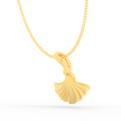 Sea Shell Girl's Pendant With Chain, Hallmarked 925 Sterling Silver - sitabo
